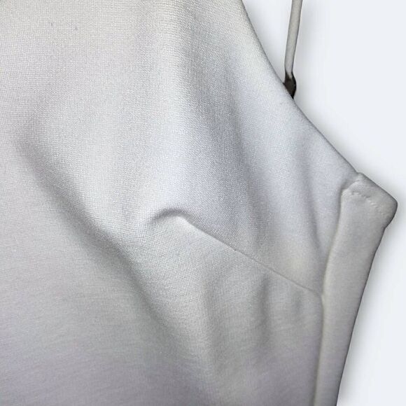 Lulu's Womens Dress Sz Small White Bodycon Stretch Straps VNeck Grad Party - Picture 6 of 10